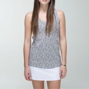 Lululemon Floral grey athletic Tank Top with built in bra size 6
